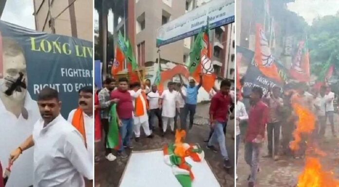 Clashes erupt in Patna after indecent remark on PM Modi, BJP-Congress workers battle violently Clashes erupt in Patna after indecent remark on PM Modi, BJP-Congress workers battle violently
