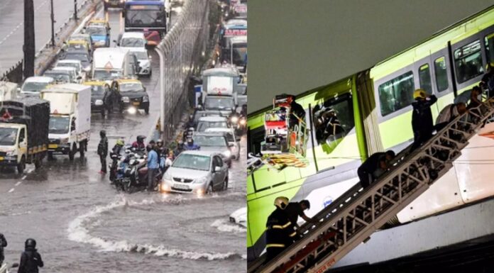 Mumbai Flooded as Torrential Rains Disrupt Life; Hundreds Rescued from Stranded Monorail