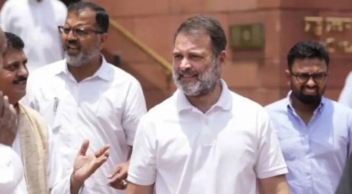 Rahul Gandhi’s Rare Handshake With BJP Leader In Parliament Sparks Buzz, Seen As Political Surprise Rahul Gandhi’s Rare Handshake With BJP Leader In Parliament Sparks Buzz, Seen As Political Surprise