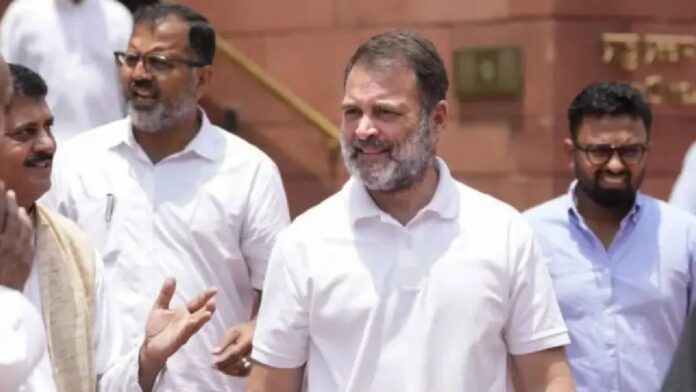 RAHUL Rahul Gandhi’s Rare Handshake With BJP Leader In Parliament Sparks Buzz, Seen As Political Surprise