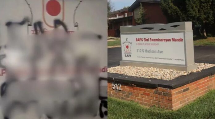 Another Hindu Temple Vandalized in the US: Indiana’s BAPS Swaminarayan Mandir Targeted Days Before Janmashtami