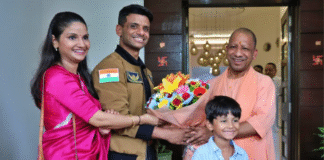 CM Yogi Adityanath meets Group Captain Shubhanshu Shukla on arrival in Lucknow CM Yogi Adityanath meets Group Captain Shubhanshu Shukla on arrival in Lucknow