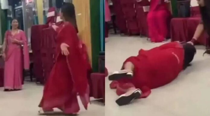Kitty Party Dance Video Goes Viral: Aunty in Red Saree Steals the Show, But Ends in a Shocking Twist! Kitty Party Dance Video Goes Viral: Aunty in Red Saree Steals the Show, But Ends in a Shocking Twist!