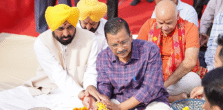 CM Bhagwant Mann and Arvind Kejriwal Launch Rs 75 Crore Development Works at Shri Kali Mata Temple in Patiala CM Bhagwant Mann and Arvind Kejriwal Launch Rs 75 Crore Development Works at Shri Kali Mata Temple in Patiala