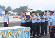 Mortal Remains Of Wing Commander Namansh Syal Brought To Sulur Air Base Mortal Remains Of Wing Commander Namansh Syal Brought To Sulur Air Base