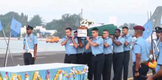 Mortal Remains Of Wing Commander Namansh Syal Brought To Sulur Air Base Mortal Remains Of Wing Commander Namansh Syal Brought To Sulur Air Base