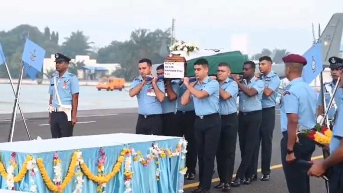 Mortal Remains Of Wing Commander Namansh Syal Brought To Sulur Air Base