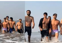 Akshay And Tiger Defy Winter Chill, Walk Fearlessly Into Juhu Sea Waters Akshay And Tiger Defy Winter Chill, Walk Fearlessly Into Juhu Sea Waters