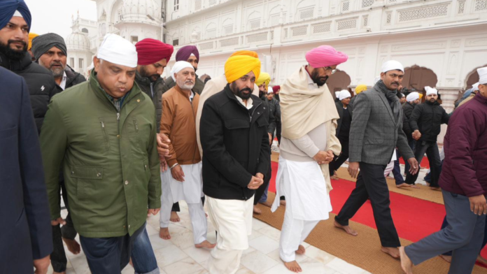 Punjab Chief Minister Bhagwant Singh Mann at Akal Takht Sahib.