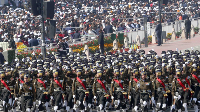 Every year on 26 January, the Republic Day parade takes place in the capital Delhi.