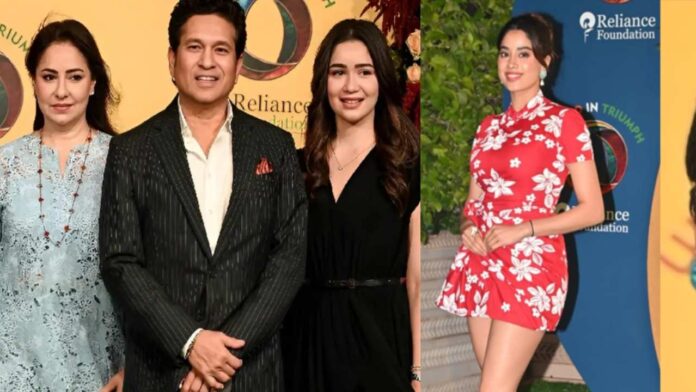 Stars Shine At Ambani Gala: Sara Tendulkar Wows In Black, Janhvi Kapoor Pops In Red