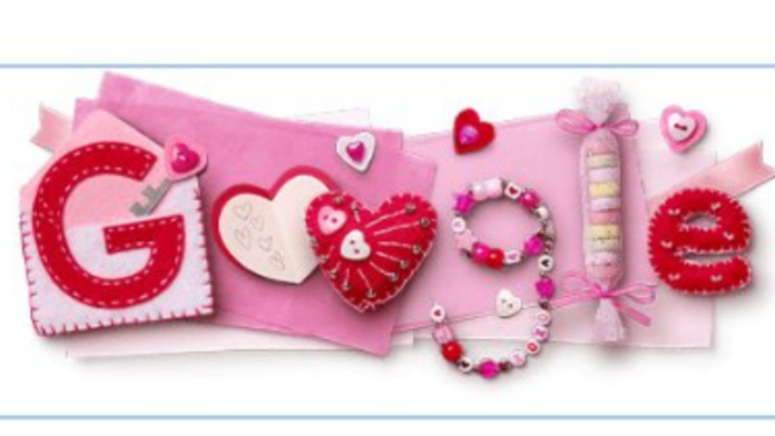 Google A beautiful doodle is visible on Google's homepage on February 14, 2026.