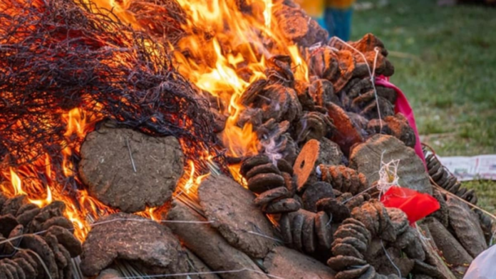 The fire of Holika Dahan burns away negative energy and obstacles into ashes.