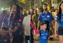 Mahieka Sharma Snaps at Paps, Shields Hardik Pandya’s Son Agastya After IPL Match Mahieka Sharma Snaps at Paps, Shields Hardik Pandya’s Son Agastya After IPL Match