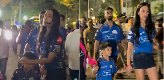 Mahieka Sharma Snaps at Paps, Shields Hardik Pandya’s Son Agastya After IPL Match Mahieka Sharma Snaps at Paps, Shields Hardik Pandya’s Son Agastya After IPL Match