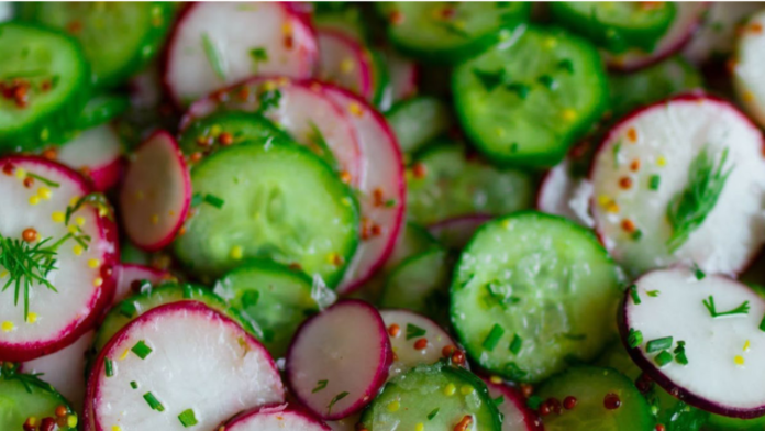 cucumber salad During the summer season, the cucumber is a vegetable that provides a cooling effect to the body and helps replenish its water levels.