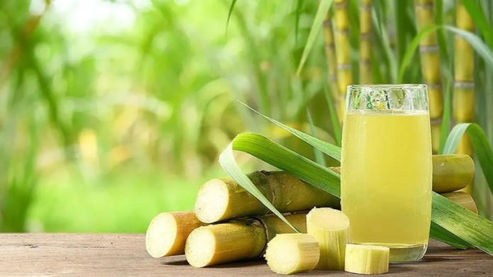 Sugarcane juice refreshes the body and its fiber content is also beneficial.