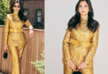 Isha Ambani Revives 1996 Chanel Couture With A Modern Maharani Twist Isha Ambani, who is known for her classy looks, has showcased her golden girl look with this outfit.