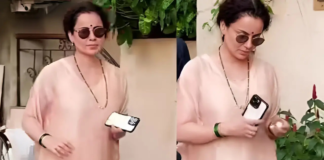 Did Kangana Ranaut Secretly Get Married? Spotted Wearing Mangalsutra, Green Bangles On Thursday in the viral video, Kangana Ranaut can be seen leaving her home, while wearing a simple peach outfit, with bindi, sunglasses, green bangles, and a mangalsutra around her neck.