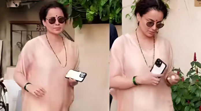 Did Kangana Ranaut Secretly Get Married? Spotted Wearing Mangalsutra, Green Bangles On Thursday in the viral video, Kangana Ranaut can be seen leaving her home, while wearing a simple peach outfit, with bindi, sunglasses, green bangles, and a mangalsutra around her neck.