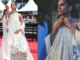 Pakistani Star Sanam Saeed Turns Heads At Cannes 2026 In Stunning Peacock-Inspired Outfit The outfit was designed with a high-neck halter style detail and a deep neck at the back.