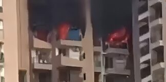 Massive Fire Erupts At Noida’s Aranya Society In Sector 119 After Suspected AC Explosion Massive Fire Erupts At Noida's Aranya Society In Sector 119 After Suspected AC Explosion