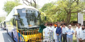 Punjab Govt Expands Delhi Airport Luxury Bus Fleet; Harpal Singh Cheema Flags Off 5 New Volvo Coaches
