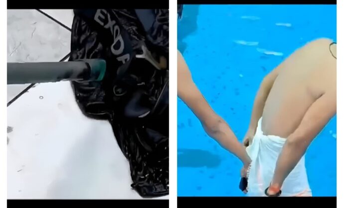 Shocking Pool Moment: Snake Crawls Into Young Man’s Underwear, Video Goes Viral