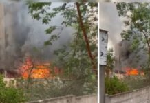 Massive Blaze In EV Showroom At Indore; Dozens Of Vehicles Reduced To Ashes Massive Blaze In EV Showroom At Indore; Dozens Of Vehicles Reduced To Ashes