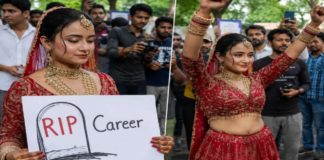 Protester in Bridal Wear Draws Crowds at Jantar Mantar, Demands Dharmendra Pradhan’s Resignation Protester in Bridal Wear Draws Crowds at Jantar Mantar, Demands Dharmendra Pradhan's Resignation