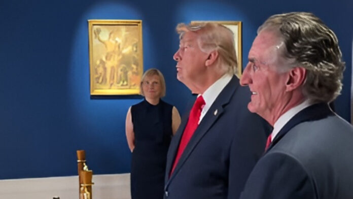 donald trump (1) Trump Interacts With AI Theodore Roosevelt Avatar During Library Visit, Says 'It's An Honor'
