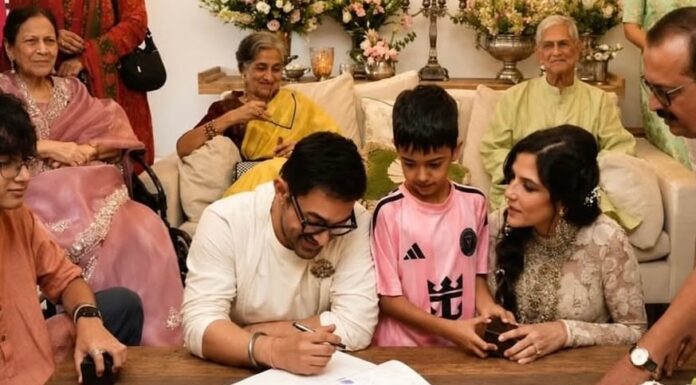 A Kiss, A Dance And Heartfelt Moments: Aamir Khan And Gauri Spratt Steal The Spotlight At Celebration Aamir Khan Embraces Tradition With Dhoti And Anklets, Post-Wedding Appearance Sparks Buzz