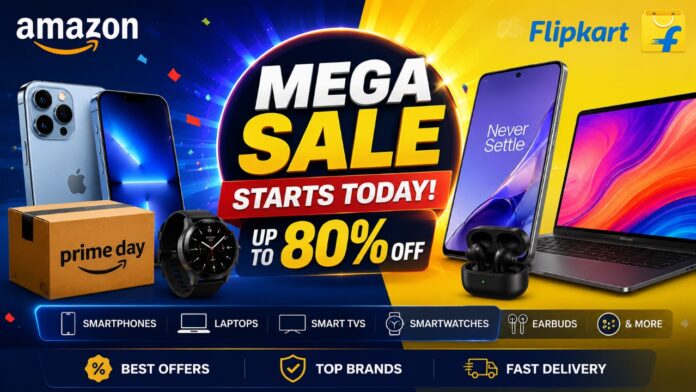 Amazon And Flipkart Launch Mega Sale Today; Grab Up To 80% Off Across Categories Amazon And Flipkart Launch Mega Sale Today; Grab Up To 80% Off Across Categories