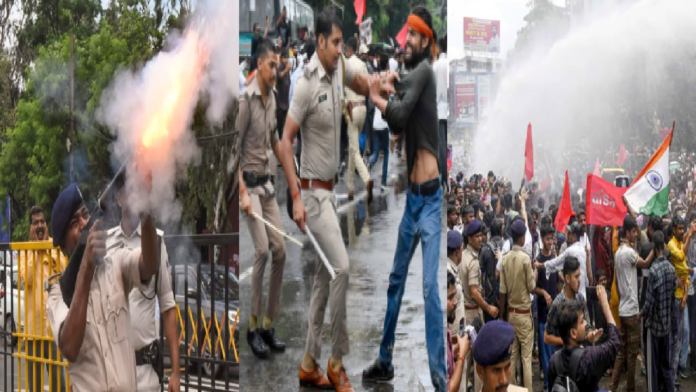 vb Paper Leak Row: Police Stop Raj Bhavan March With Tear Gas And Baton Charge In Patna