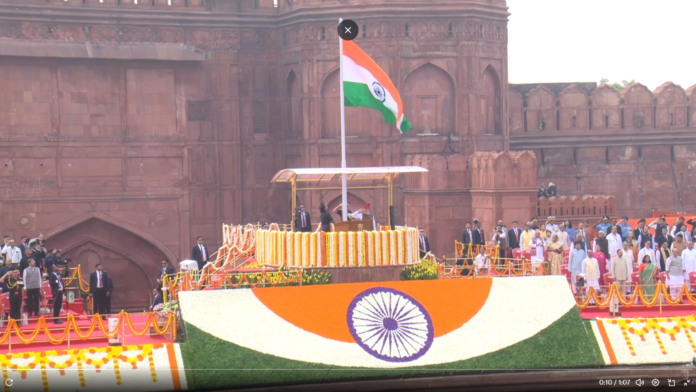PM Modi Hoists Tricolour At Red Fort, 'Vande Mataram' Echoes At National Ceremony For First Time PM Modi Hoists Tricolour At Red Fort, 'Vande Mataram' Echoes At National Ceremony For First Time