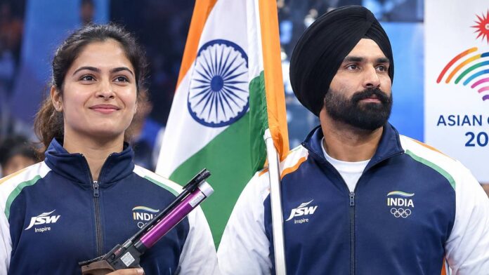 New Project - 2026-09-18T145720.834 Asian Games 2026: Manu Bhaker, Tajinderpal Toor Named India’s Flag Bearers