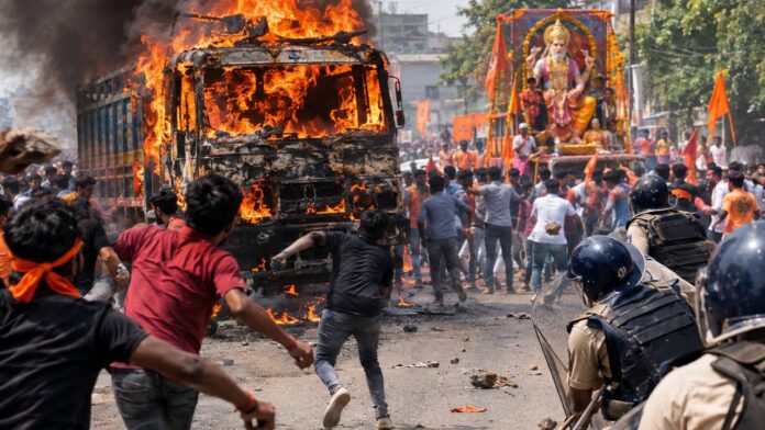 New Project - 2026-09-19T160249.473 Bihar: 2 Killed During Vishwakarma Puja Procession, Mob Sets Truck Ablaze And Stones Police