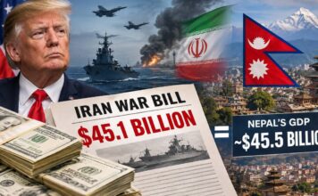 45.1 Billion dollars And Counting: US Iran War Costs Near Nepal’s GDP 45.1 Billion dollars And Counting: US Iran War Costs Near Nepal’s GDP