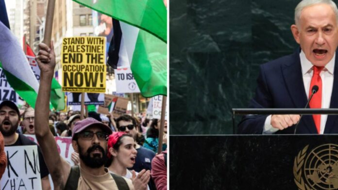 Hollywood Stars Join New York Protest Ahead Of Netanyahu’s UN Address