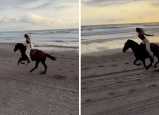 US President Donald Trump’s Daughter Ivanka Takes Black Horse for a Ride by the Sea, Shares Video
