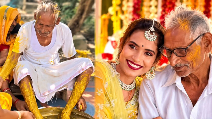 Love Beyond Age: 75-Year-Old Groom Celebrates Haldi Ahead of Marriage to 30-Year-Old Woman