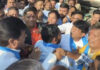 'Battle for the Microphone' Between Minister Kapil Dev and SP Leader Rakesh Sharma: Clash Erupts on Valmiki Jayanti