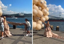 Beachside pre-wedding shoot turns deadly, bride flies into the air with balloons; video goes viral