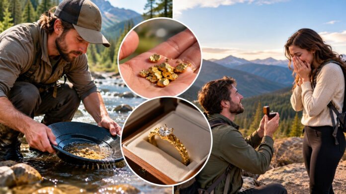 Boyfriend Spends Months Finding Gold to Craft Ring, Girlfriend Breaks Down During Proposal