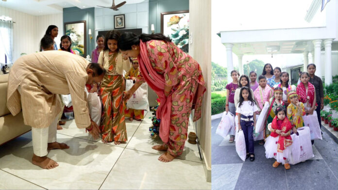 Delhi CM Rekha Gupta Performs Kanya Pujan on Mahanavami, Calls for Respect and Empowerment of Girls
