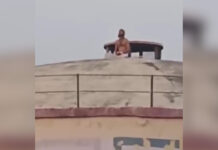 German Tourist Climbs Water Tank for Meditation in Vrindavan, Police Bring Him Down Safely