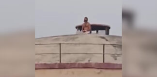 German Tourist Climbs Water Tank for Meditation in Vrindavan, Police Bring Him Down Safely