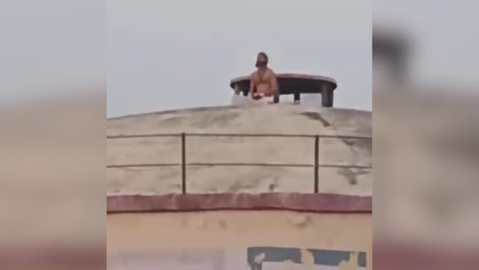 German Tourist Climbs Water Tank for Meditation in Vrindavan, Police Bring Him Down Safely