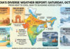 India Weather Forecast for October 17: Rain Likely in Chennai and Bengaluru, Ahmedabad May Touch 37°C