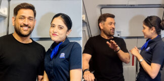 IndiGo Air Hostess Meets ‘Captain Cool’ MS Dhoni Mid-Flight; Viral Video Wins Hearts